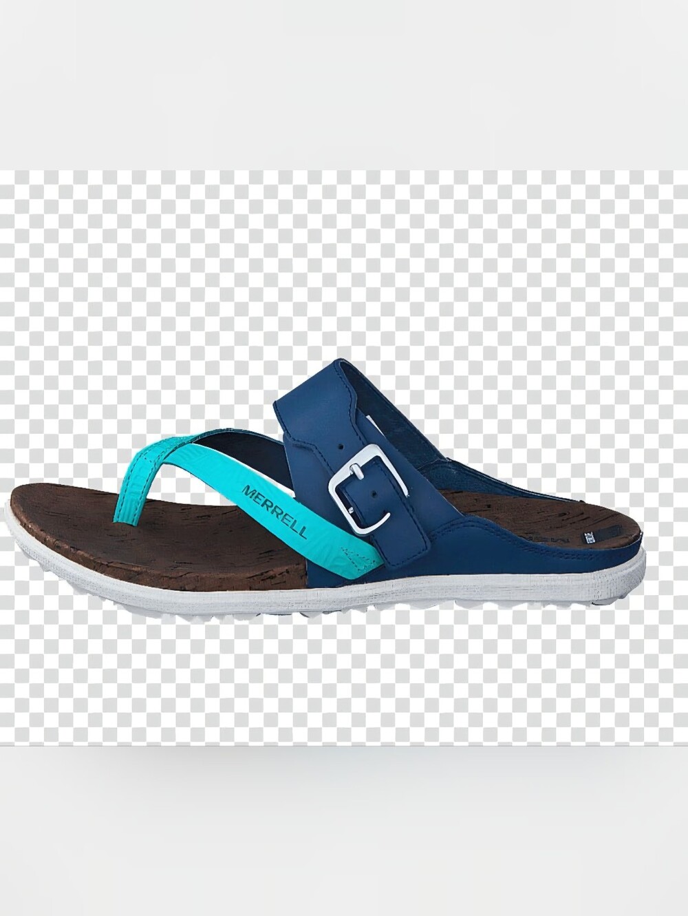 Merrell Around Town Buckle Thong Sandals Womens Size 9 Performance Leather Blue